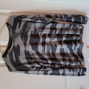 Maurices Gray Camo Straight Hem Pullover